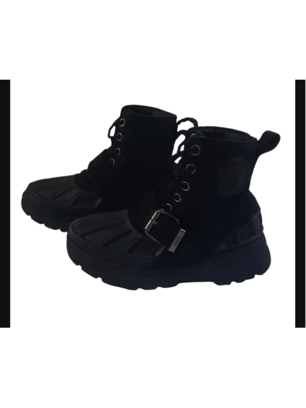 Polo Ralph Lauren Black Oslo High Suede Boots Toddler size 12